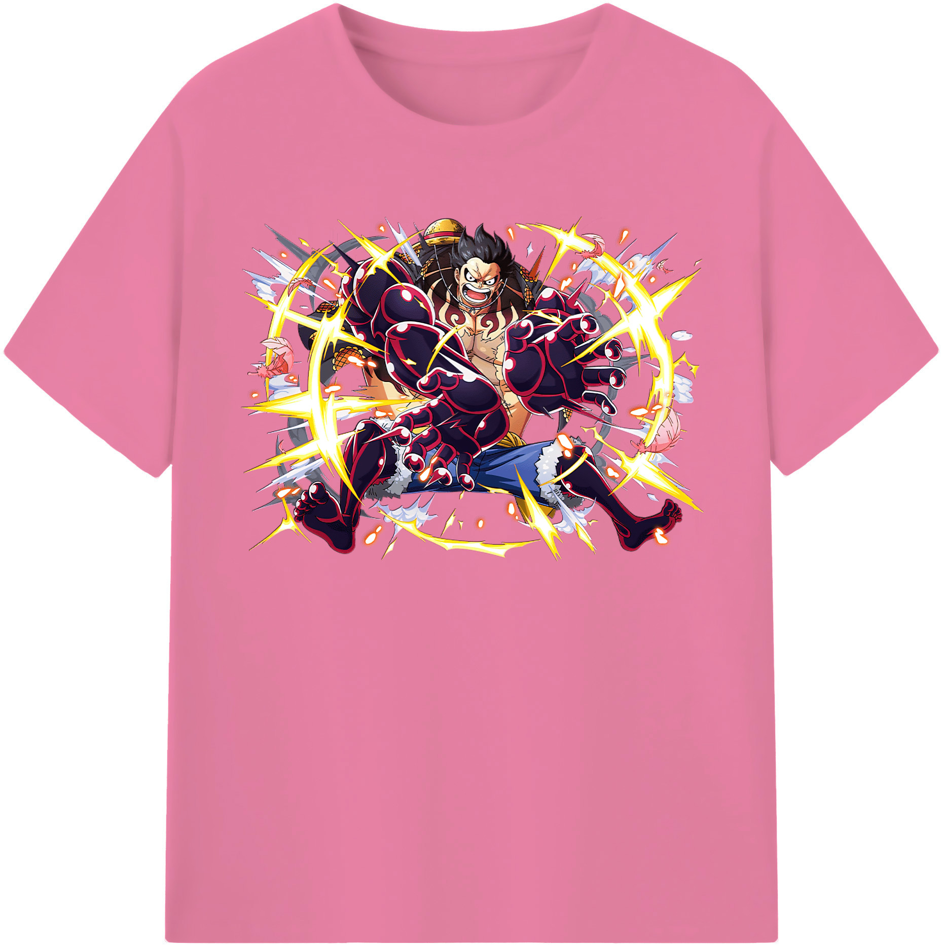 ワンピース モンキー・D・ルフィ ONE PIECE Monkey D. Luffy 綿100％半袖Tシャツ（フロントプリント）